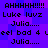 Pixelated text on a purple and blue checkered background with repeated phrases in black font.