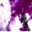 Pixelated purple and white abstract shape with dark accents on a light background, no discernible figures or text.