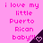 Pink background with repeated text and heart symbols in a