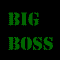 Animated contact sheet showing 10 sequential frames of a green "BIG BOSS" text animation on black background with white pixel artifacts in some letters.