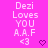 Pixelated text and heart symbols on a bright pink background with a gray rectangle in the bottom-right corner.