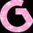 Two pink glittery G-shaped icons on black background with white sparkles, displayed side-by-side in a contact sheet layout.