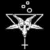 A silver star-shaped icon with a vertical line and cross at the bottom, three small circles above, and a gray rectangle partially obscuring the lower right.