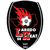Pixelated icon with black background, red and white character with flame-like hair, and red text below the character.
