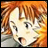 A 48x48 pixel buddy icon featuring a close-up of an anime character with orange hair and wide eyes on the left, paired with stylized text reading "Anime IM" above smaller text "COM" on a black background to the right.