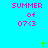 Pixelated text 'SUMMER of 07<3' in pink on cyan background with green plus and X symbols, animated changes in symbol positions.