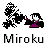 Pixelated character in purple robe with white hands and black hair, casting a spell that changes shape