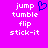 A static pixel art image with a bright pink background displaying white text and a blue heart symbol.