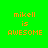 Four pixelated text on green background with orange 'mikell is AWESOME' text and yellow highlight variations