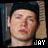 Four identical pixelated images of a person with closed eyes and red lips, each labeled 'JAY' in white text on black background.