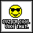 Yellow pixelated smiley face with black sunglasses, below text reading "GIRL IN COOL LIKE THAT." in blocky font.