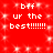 Red background with white pixelated text repeating 'bff ur the best!!!!!!!!' in four identical sections arranged in a pattern