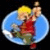 Pixelated cartoon character inside a blue circular frame with red text reading "SUCK IT UP" on black background.