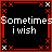 black square with red borders, each containing white pixelated text forming a phrase