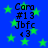 Blue background with green stars and repeated text 'Cara #13 Jbfc <3' in black pixelated font.