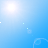 Pixelated blue gradient background with white square elements and a bright light source in the upper left.