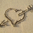 A pixelated heart-shaped key on a light background with red text reading "love shall not die till the sun turns cold and the stars grow old i love you <3" on a black background.