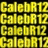 four distinct color variations of the text 'CalebR12' displayed in yellow, white, cyan, and gray on black backgrounds