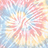 A static image with a tie-dye pattern on the left and cyan background text reading "peace..." and "the world is round!!!" in pink.