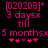 Pixelated pink text on black background displays countdown text with heart symbols, showing animation changes in heart positions between observations.