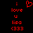Red pixelated text and symbols on black background, with a heart symbol above the text.