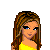 Pixel art contact sheet showing a female character in yellow top and blue pants with visible text "Lyssa" below the image.