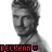 six grayscale portrait images with pixelated text reading "BECKHAM" and a heart symbol below each, arranged in three