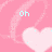 Pixelated pink background with white hearts and light blue text reading 'Oh', 'it's', and 'Love' across three visible sections.