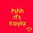 Red background with yellow pixelated text reading "Pssh it's Kayla" and a small heart symbol below the text.