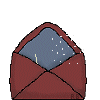 Six of an animated envelope icon with changing fireworks effects on a gray background