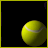 black and gray with yellow tennis ball images and 'TENNIS' text in white or yellow pixelated font