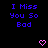 A static contact sheet of two identical animated frames showing pixelated blue text on a black background with pink heart symbols at the bottom right of each frame.