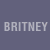 A contact sheet of 10 animated frames showing a cartoon-style Britney Spears icon with repeated text overlays on a gray background.