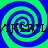 Four identical blue and green spiral patterns arranged in a with black text overlaid on each spiral