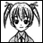 Pixelated grayscale anime-style character with pigtails and large eyes, next to black background with white text reading "Anime IM" and "COM".