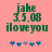 Green text on pink background reads 'jake', '3.5.08', and 'iloveyou' with blue and gray puzzle pieces below, two versions differ in puzzle piece arrangement.
