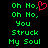 Green pixelated text on black background with red heart symbol replacing comma in 'Oh No,' phrase.