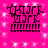 Four identical pixelated icons on a bright pink background with white sparkles, each showing stylized text and horizontal lines.