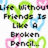 Pixelated image with text and heart shapes in green, blue, pink on white background.