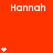 Red background with repeated white 'Hannah' text and varying star counts above each instance, some stars animated to change count over time.