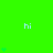 Bright green background with multiple instances of the text 'hi' and small green star-like symbols arranged in vertical