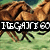 Pixelated animation of brown horses running across a green field with text overlays changing sequentially.