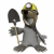Animated gray cartoon character wearing yellow hard hat with headlamp, holding black shovel; mouth and arm positions change across frames.