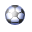 Four pixelated spherical icons arranged in a , each with a reflective metallic surface showing light and dark gradients