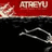 Red text on black background with a red banner at top containing white stylized 'ATHEYU' and a partial hand graphic.