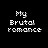 white pixelated text on black background, each containing 'My [adjective] romance' with 18 distinct adjectives