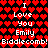 Pixelated red heart pattern background with white text repeating 'I Love You Emily Biddlecomb! Biddlecomb!' in multiple