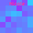 Pixelated of blue and purple squares with four instances of the text 'Nicole' in pink at top-left, top-right, bottom-left, and bottom-right corners