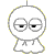 Pixelated white character with large eyes and a small body, shown in four states: two with horizontal pupils, one with closed eyes, and one with 'Z' symbols above the head.