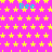 A static image with a bright pink background covered in yellow stars, featuring cyan text "Bee" repeated across the top and middle sections.